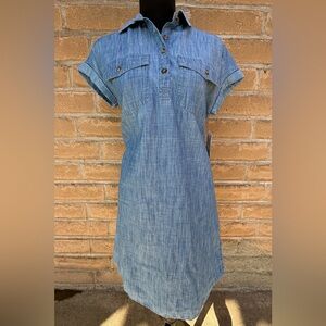 Denim Chambray Dress | 100% Cotton Mid Length Women’s XS Timeless Cottage SO